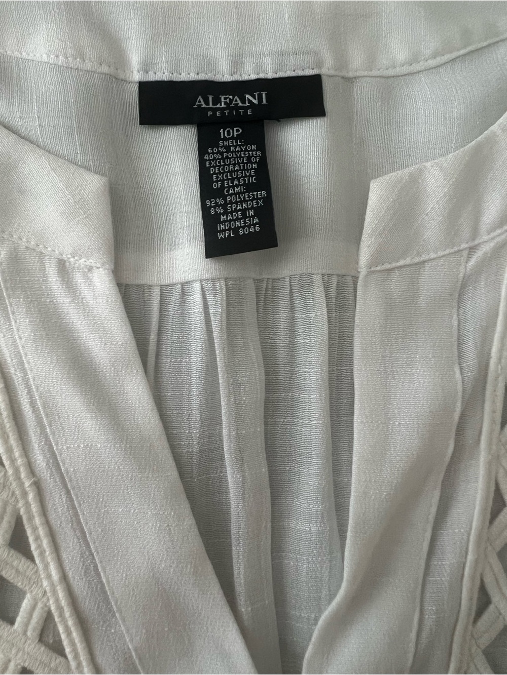 Alfani Cream Crochet-Trim Peasant Blouse - Picture 4 of 5